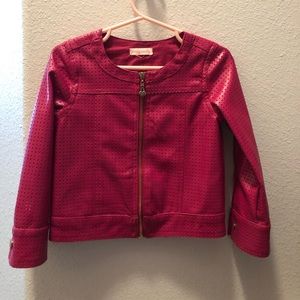 Girls Pink faux leather jacket